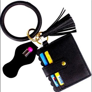 Keychain Pocket Card Holder Tassel Keyring
